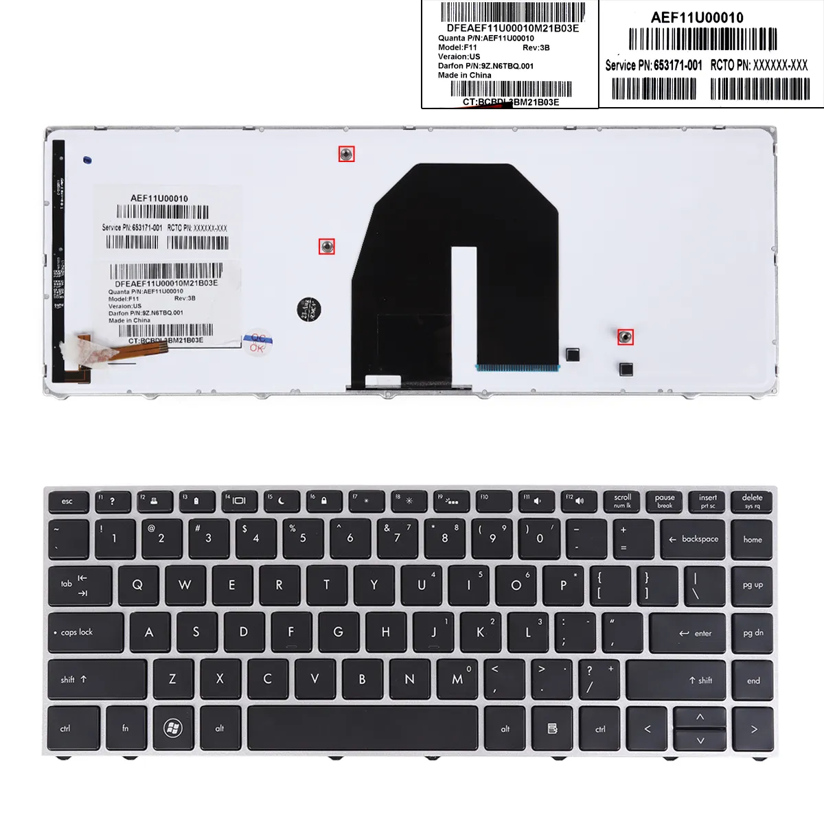 Picture of HP Probook 5330 5330M SILVER FRAME BLACK Backlit